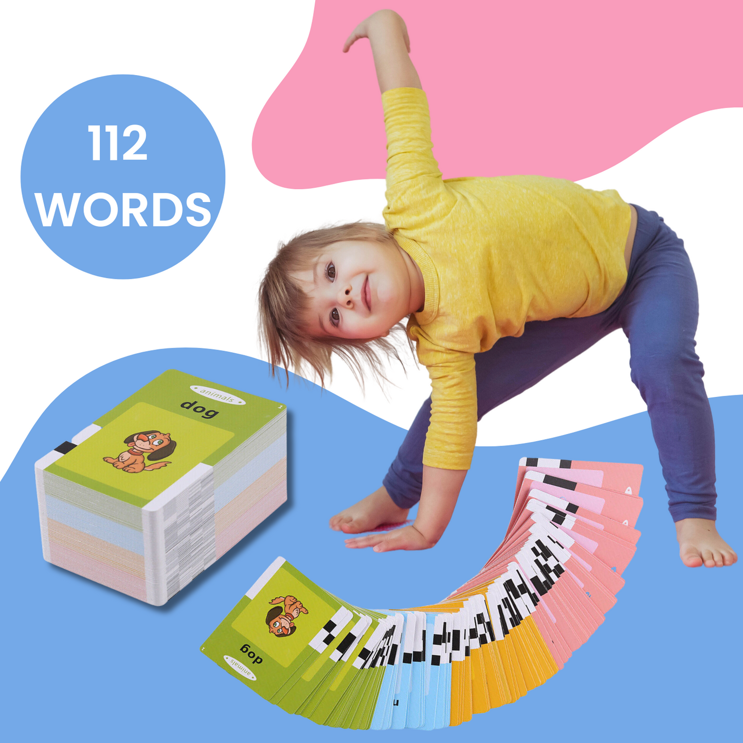 Kids Early Learning Flashcards - Audible Reading Device + 112 Words!