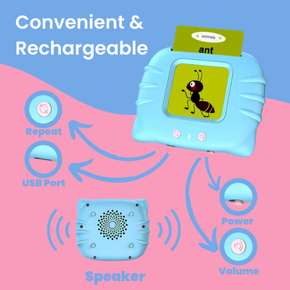 Kids Early Learning Flashcards - Audible Reading Device + 112 Words!