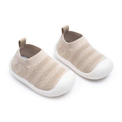 Neutral Stripes - Non-Slip Baby Shoe-Socks