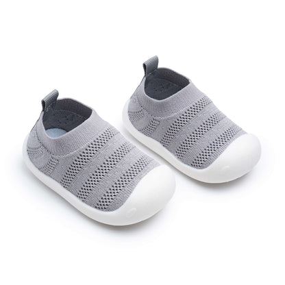 Neutral Stripes - Non-Slip Baby Shoe-Socks